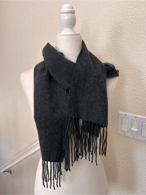 Enzo Mantovani Charcoal Gray 100% Cashmere Scarf unisex 12”x72” unisex